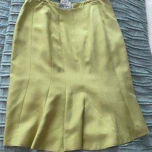 Chartreuse 100% Silk skirt